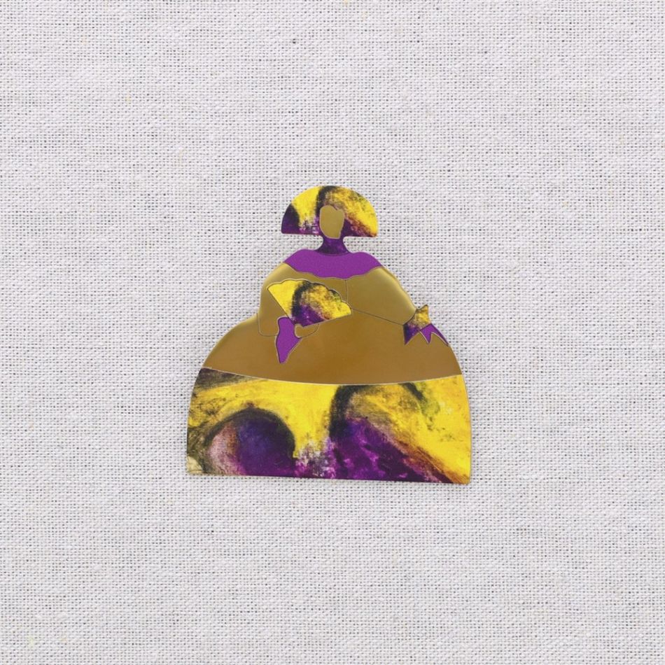 BROCHE ACERO MENINA DIBUJO