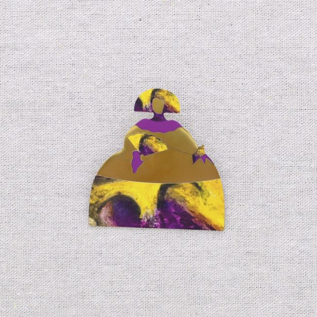 MENINA STEEL BROOCH DRAWING