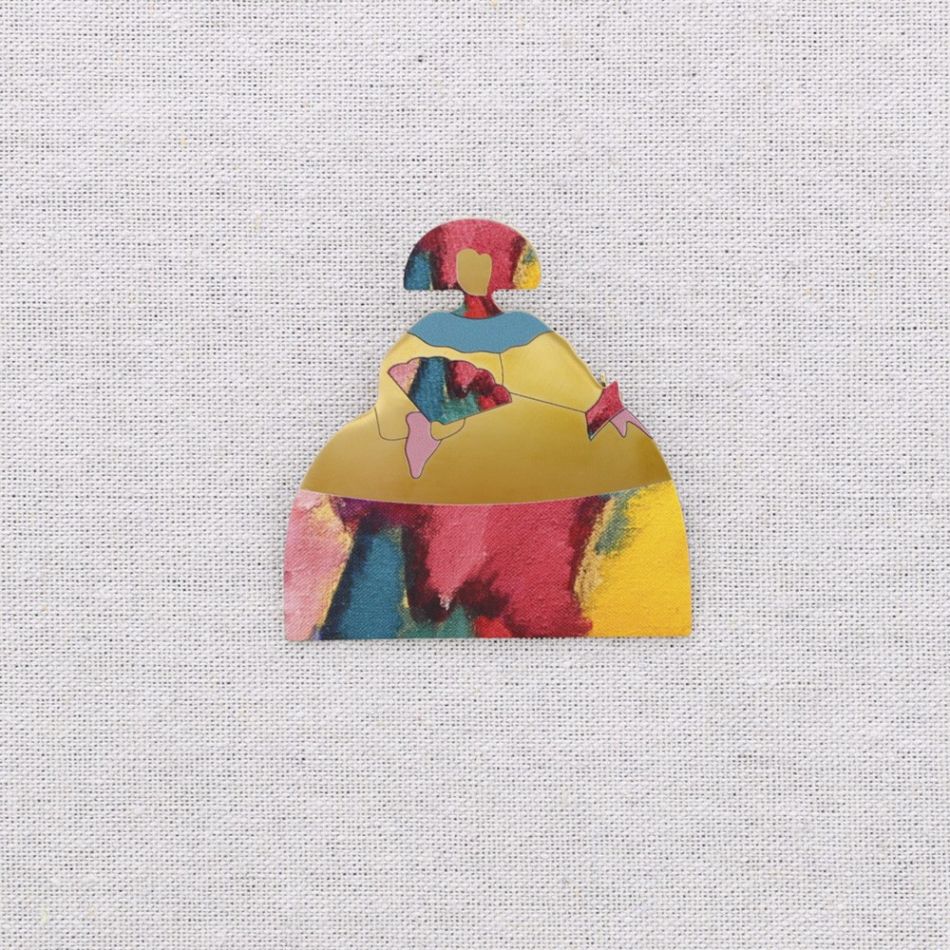 MENINA STEEL BROOCH DRAWING