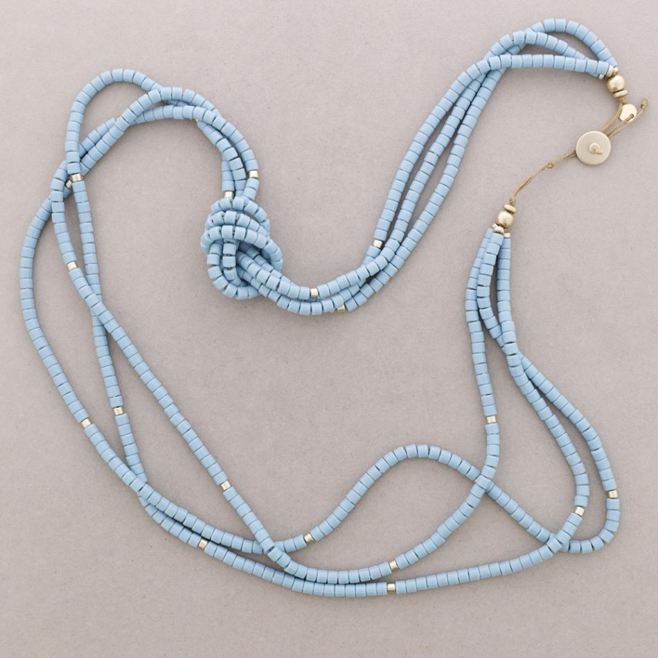COLLAR LARGO NUDO CUENTAS RESINA