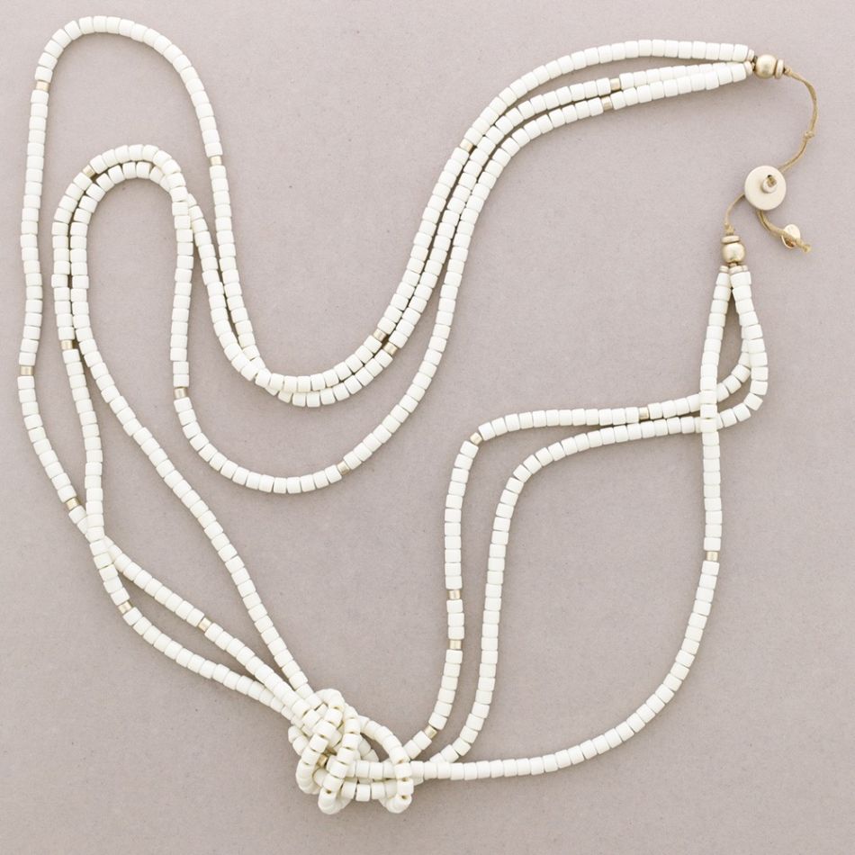COLLAR LARGO NUDO CUENTAS RESINA