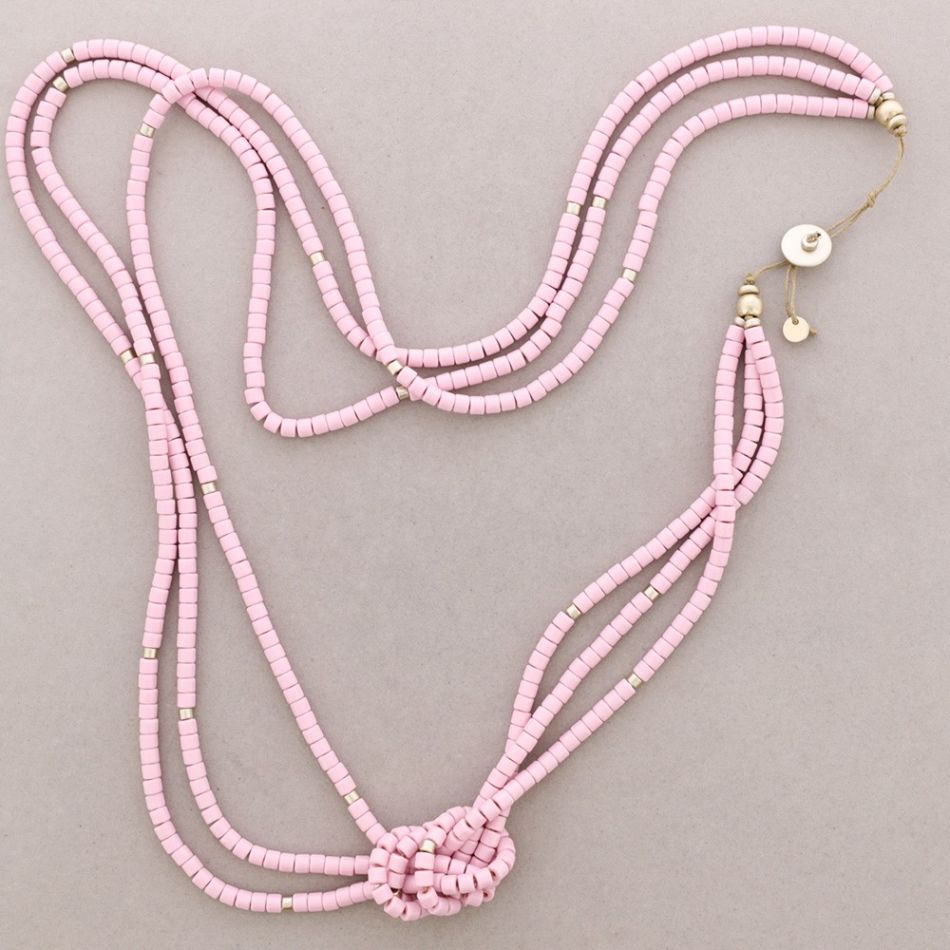 COLLAR LARGO NUDO CUENTAS RESINA