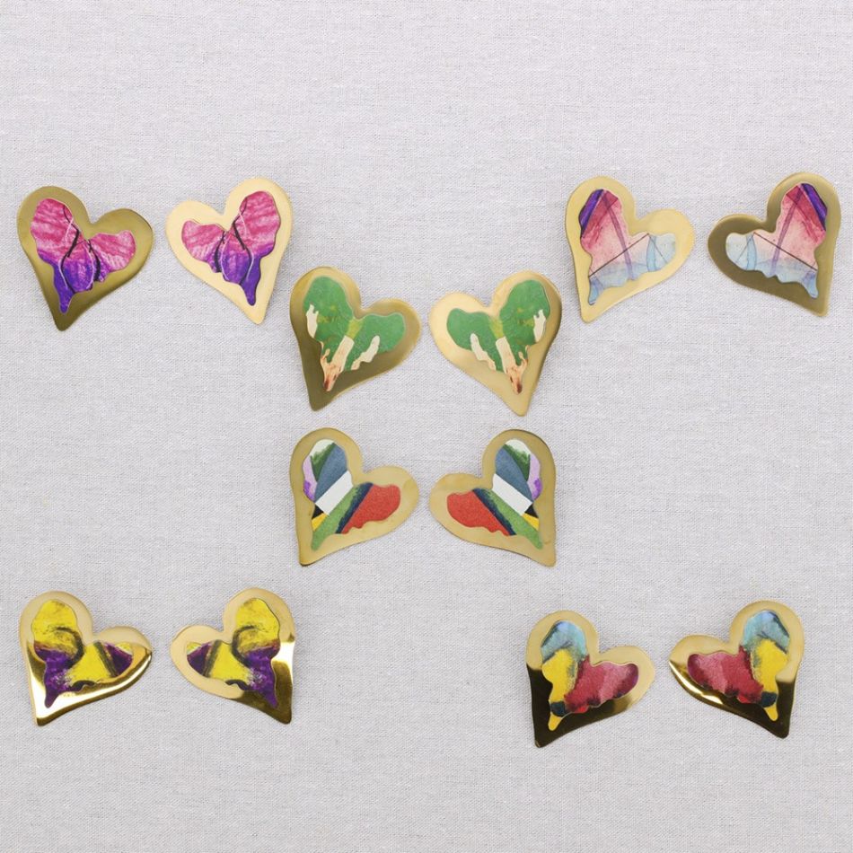 PENDIENTES ACERO CORAZÓN DIBUJO