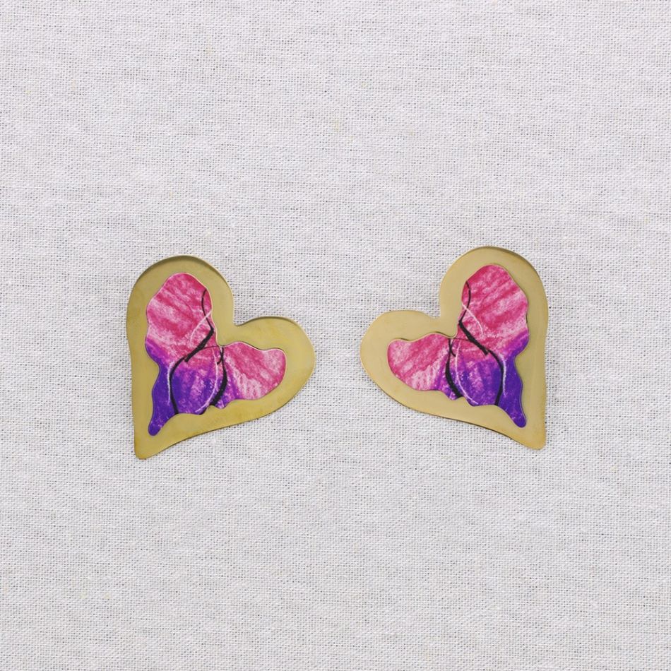 HEART STEEL EARRINGS DRAWING