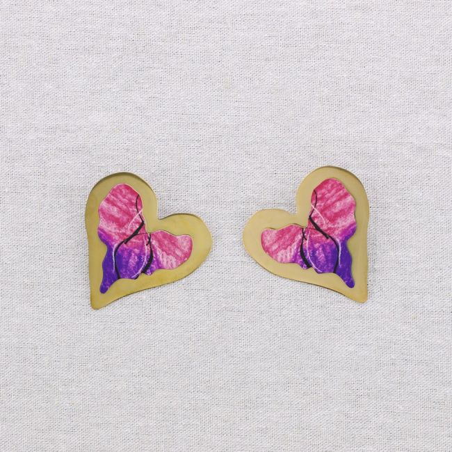 PENDIENTES ACERO CORAZÓN DIBUJO