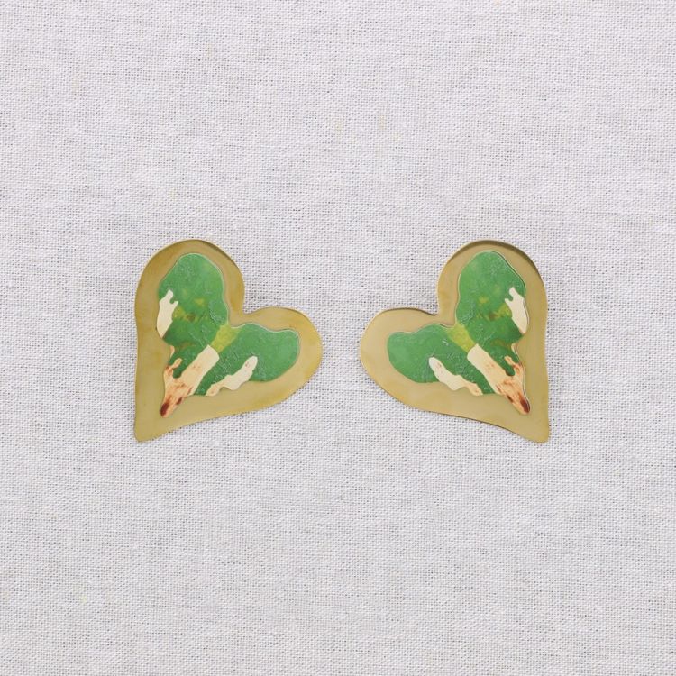 PENDIENTES ACERO CORAZÓN DIBUJO 2
