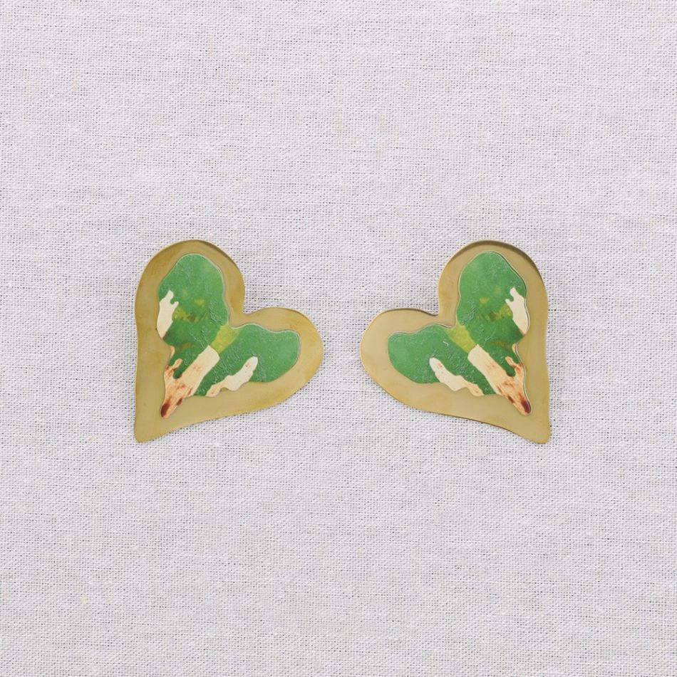 PENDIENTES ACERO CORAZÓN DIBUJO