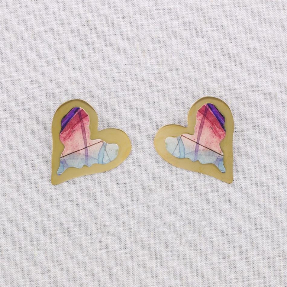 HEART STEEL EARRINGS DRAWING