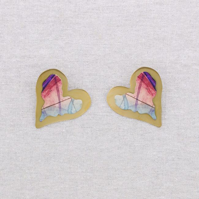 HEART STEEL EARRINGS DRAWING