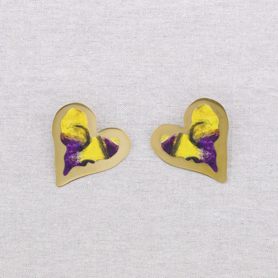 PENDIENTES ACERO CORAZÓN DIBUJO