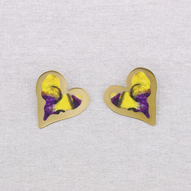 PENDIENTES ACERO CORAZÓN DIBUJO