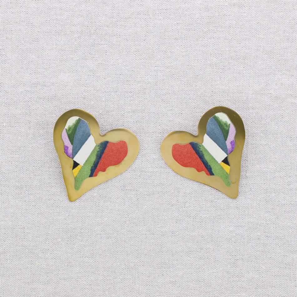 PENDIENTES ACERO CORAZÓN DIBUJO
