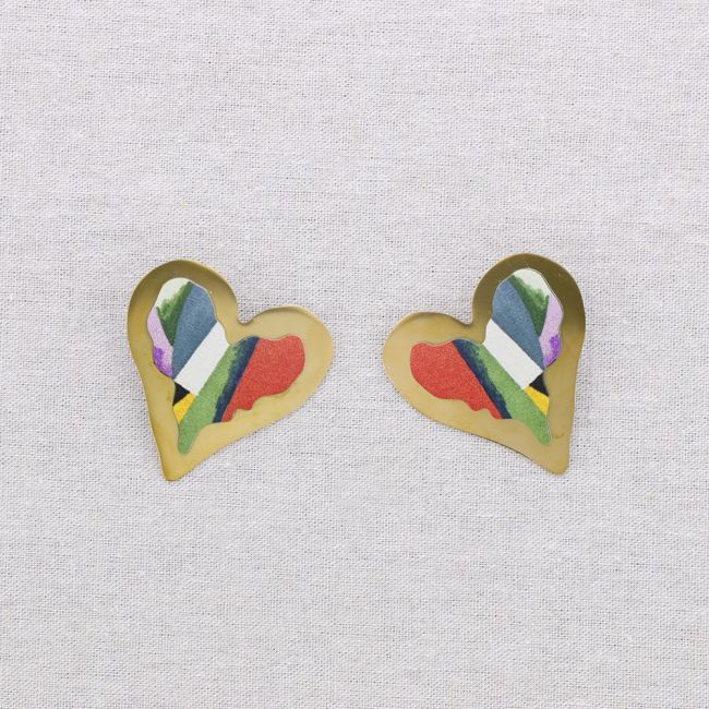 PENDIENTES ACERO CORAZÓN DIBUJO