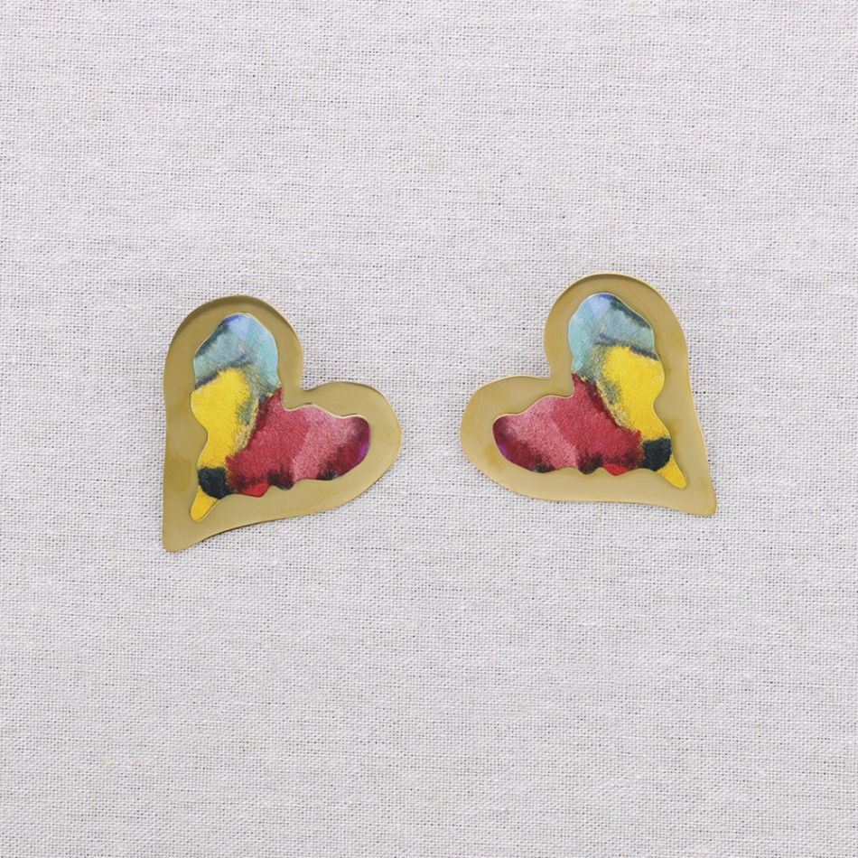 HEART STEEL EARRINGS DRAWING