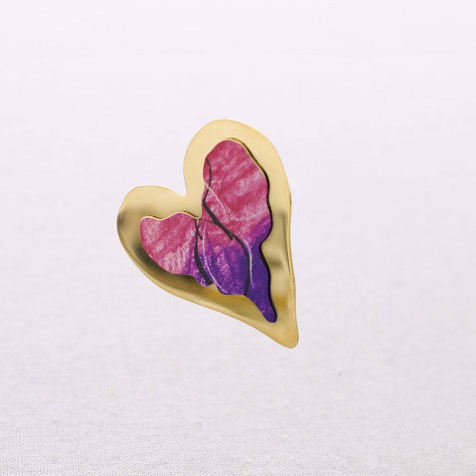 PENDIENTES ACERO CORAZÓN DIBUJO