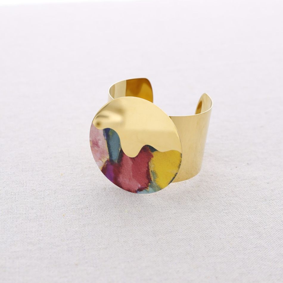 PULSERA ACERO AJUSTABLE MEDALLA DIBUJO