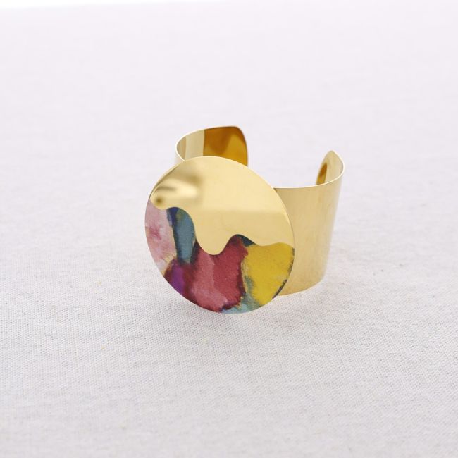 PULSERA ACERO AJUSTABLE MEDALLA DIBUJO