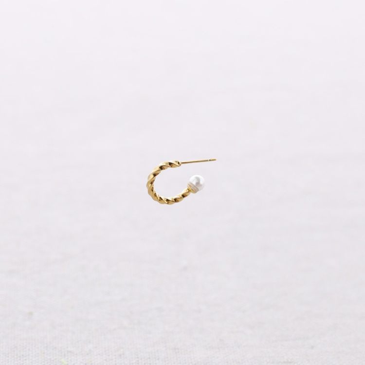 PENDIENTES ACERO ARO ANILLA PERLITAS 2