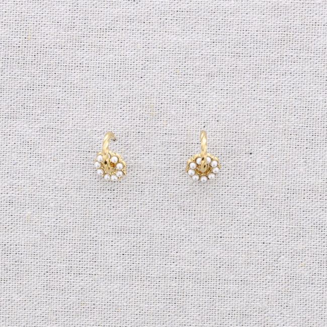 PENDIENTES ACERO ARO ANILLA PERLITAS
