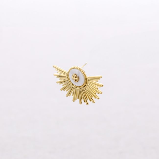 NACRE FAN STEEL EARRINGS