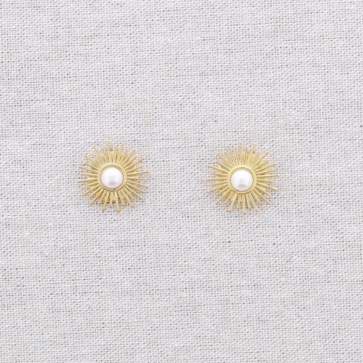 PENDIENTES ACERO SOL PERLA 2