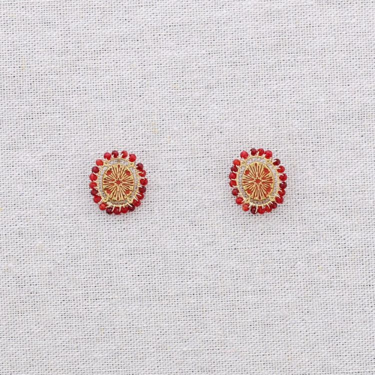 OVAL STEEL CRYSTAL EARRINGS 2