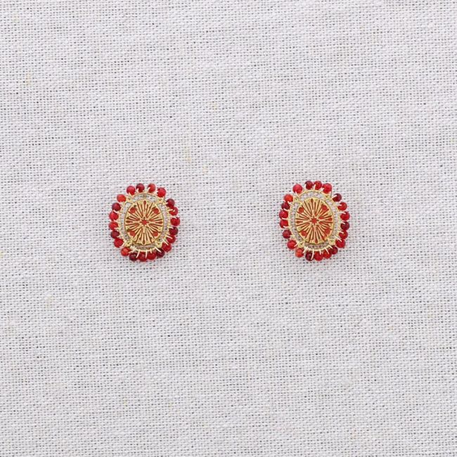 PENDIENTES ACERO OVALADO CRISTALES