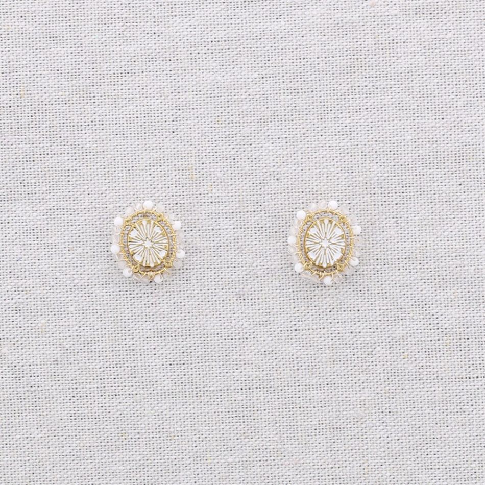 PENDIENTES ACERO OVALADO CRISTALES
