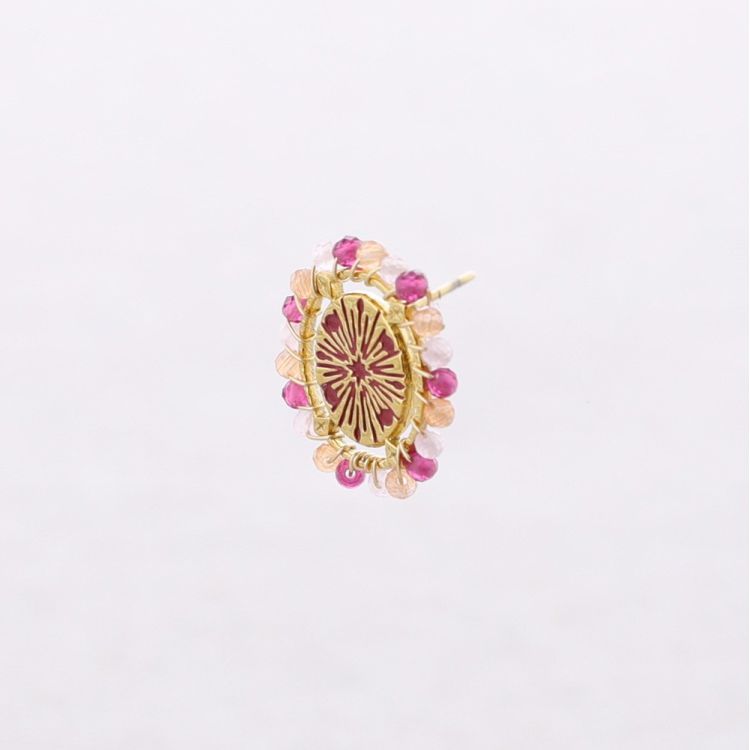 PENDIENTES ACERO OVALADO CRISTALES