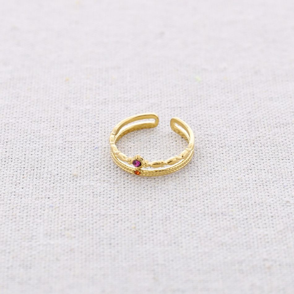 DOUBLE STRIP BEAD STEEL RING