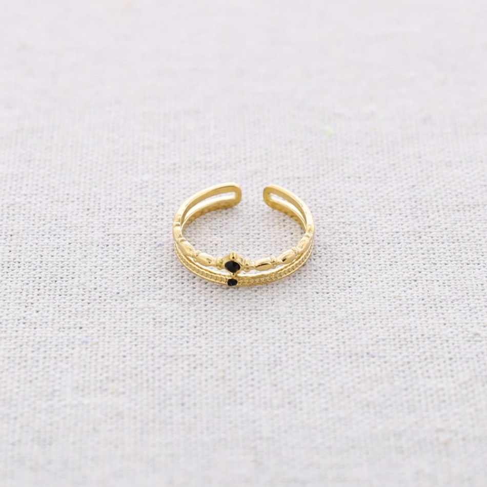 ANILLO ACERO DOBLE TIRA CUENTAS