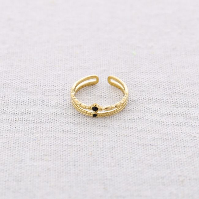 ANILLO ACERO DOBLE TIRA CUENTAS