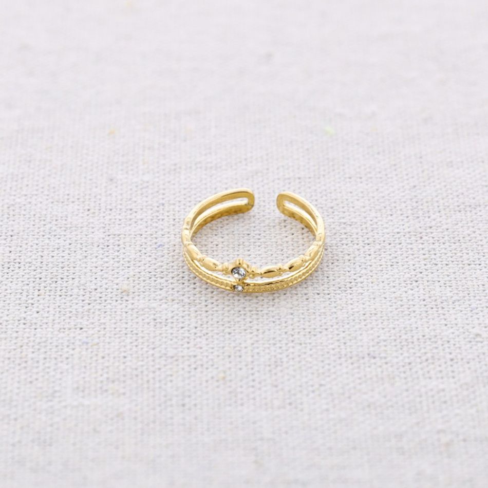 ANILLO ACERO DOBLE TIRA CUENTAS