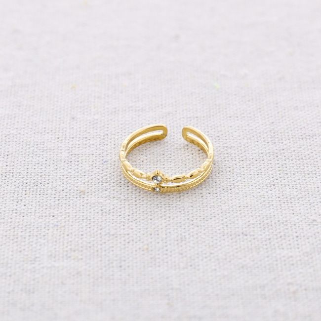 ANILLO ACERO DOBLE TIRA CUENTAS