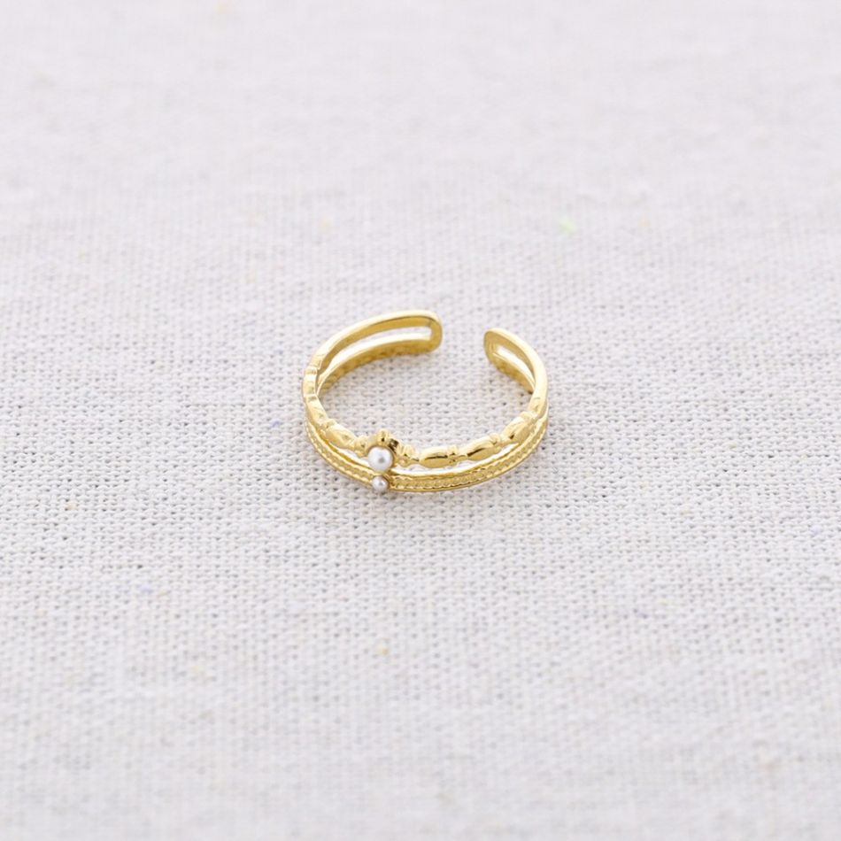 ANILLO ACERO DOBLE TIRA CUENTAS