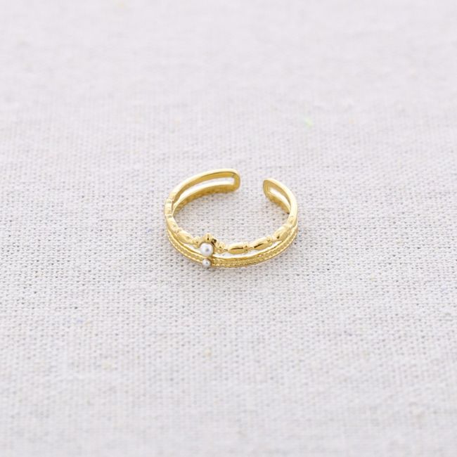 ANILLO ACERO DOBLE TIRA CUENTAS