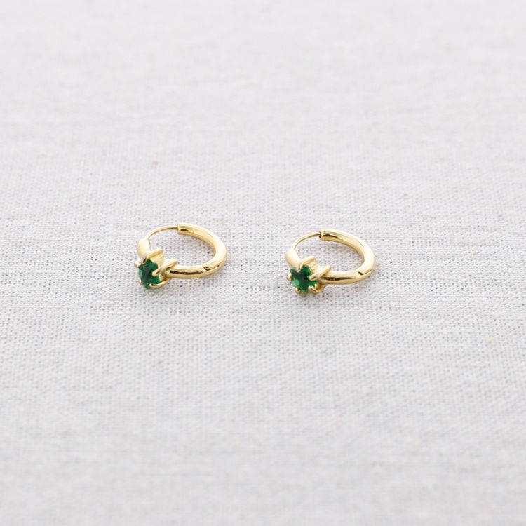 STEEL HOOP EARRINGS WITH CRYSTAL STAR 2