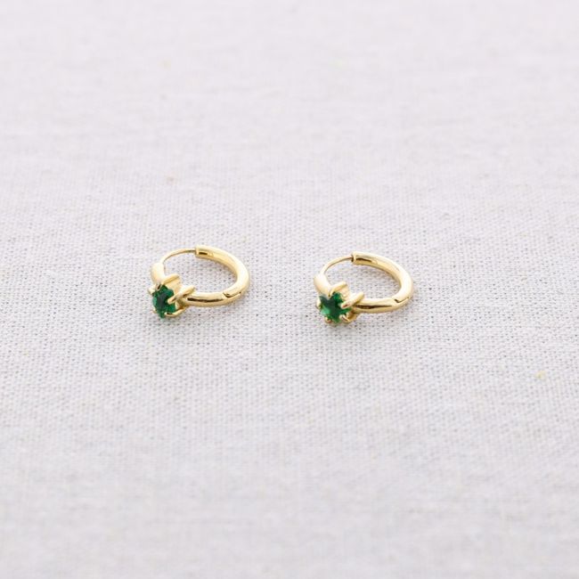 PENDIENTES ACERO ARO ESTRELLA CRISTAL