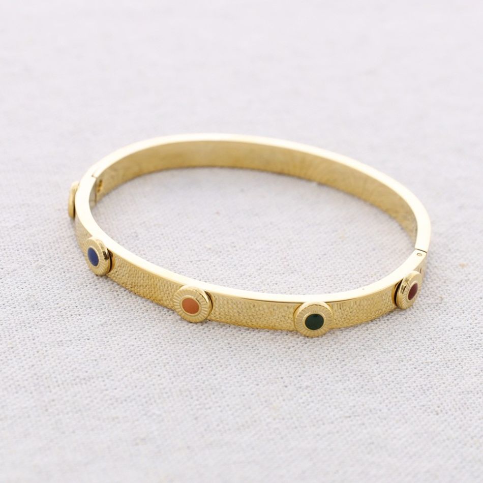 RIGID STEEL BRACELET WITH CRYSTALS