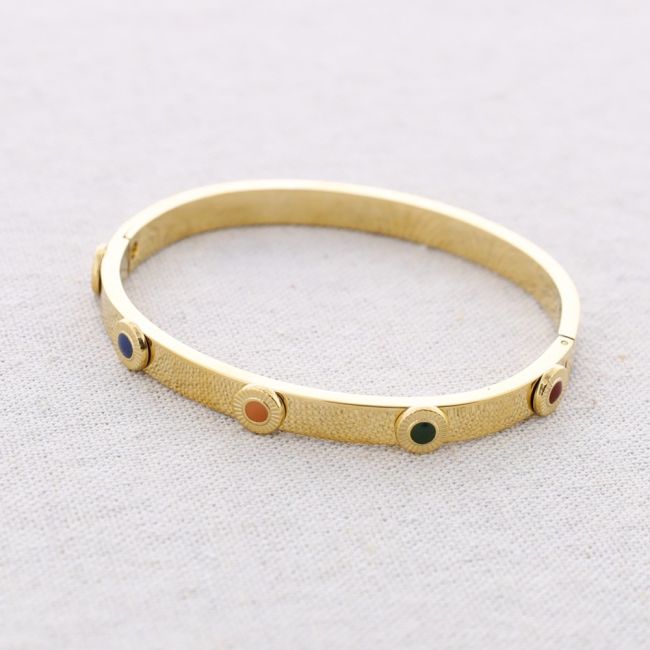 RIGID STEEL BRACELET WITH CRYSTALS