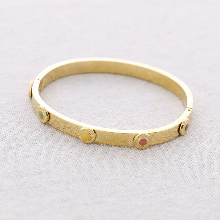 PULSERA ACERO RÍDIGA CRISTALES