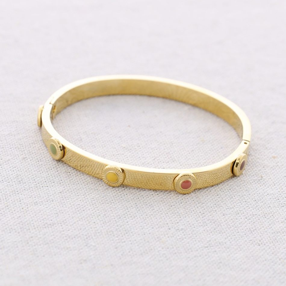 RIGID STEEL BRACELET WITH CRYSTALS