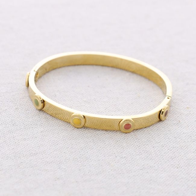 RIGID STEEL BRACELET WITH CRYSTALS
