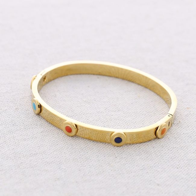 PULSERA ACERO RÍDIGA CRISTALES