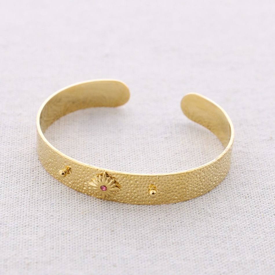 ADJUSTABLE STEEL BRACELET WITH CRYSTAL