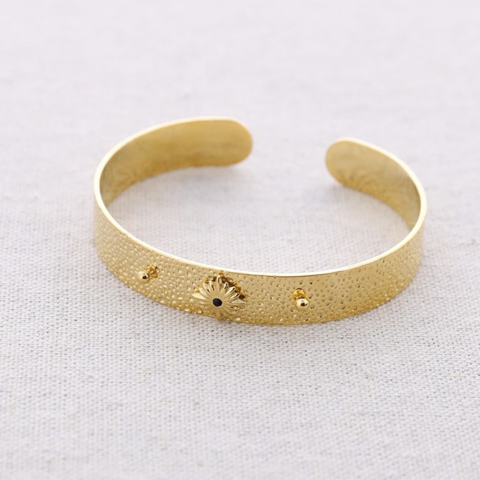 ADJUSTABLE STEEL BRACELET WITH CRYSTAL