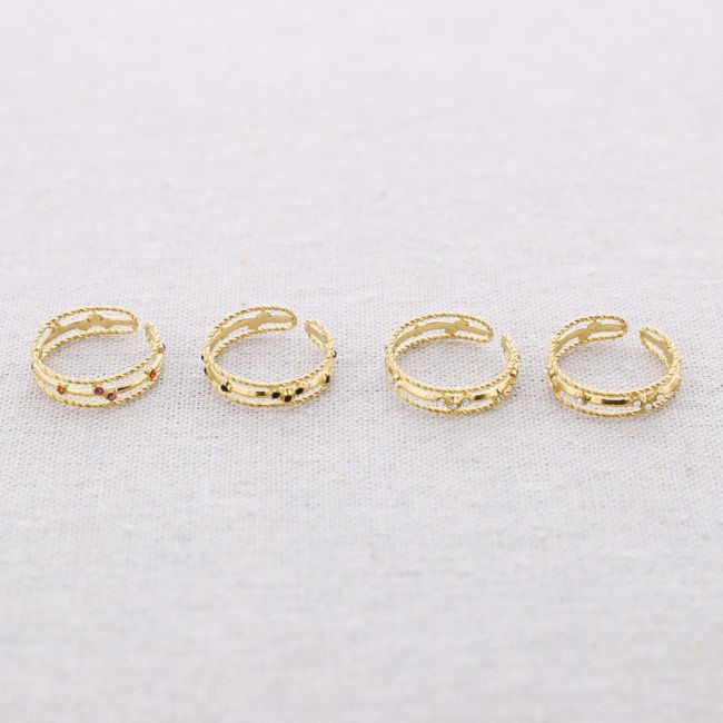 STEEL RING WITH BEADS STRIPS