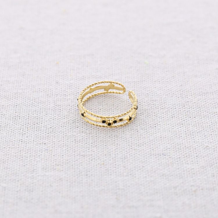STEEL RING WITH BEADS STRIPS