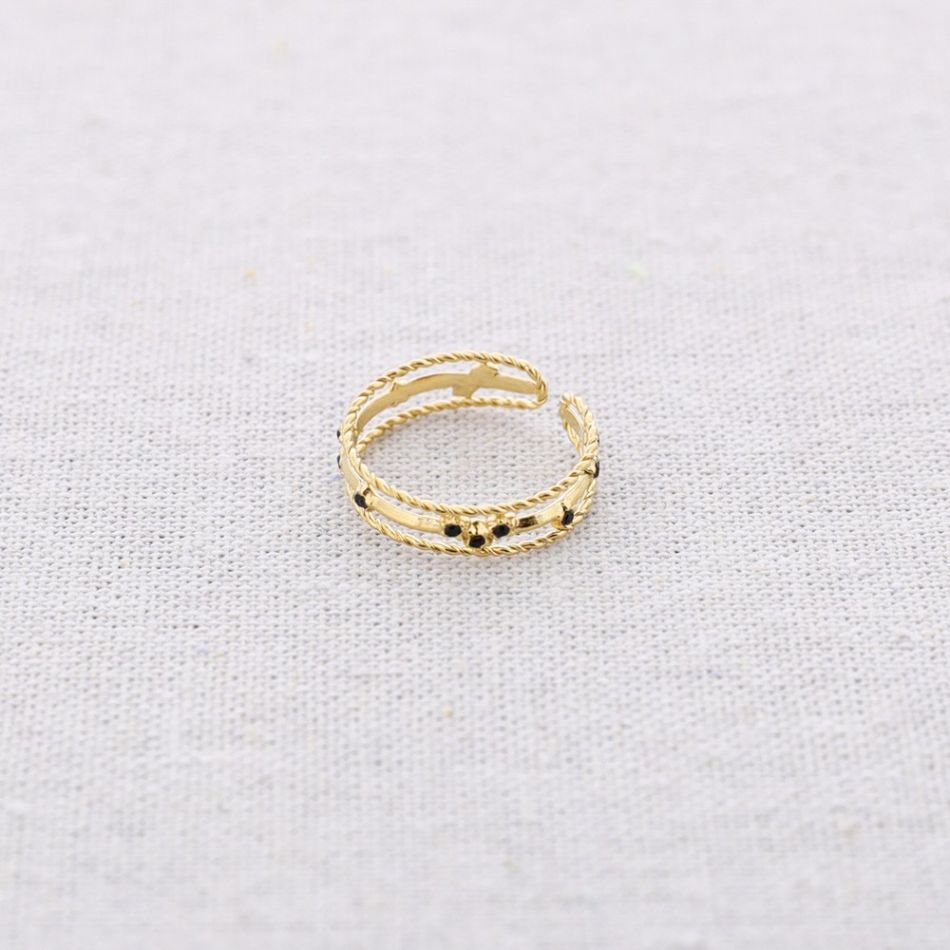STEEL RING WITH BEADS STRIPS