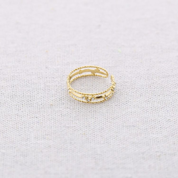 ANILLO ACERO TIRAS CUENTAS 2